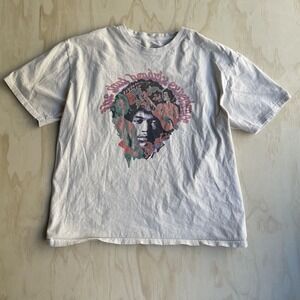 Jimi Hendrix Experience Shirt Mens Large White Psychedelic Graphic Tee T-Shirt